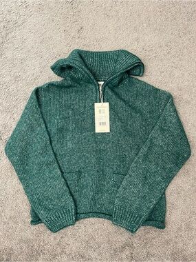 NWT Mate the Label Luxe Alpaca Half Zip Sweater Pullover